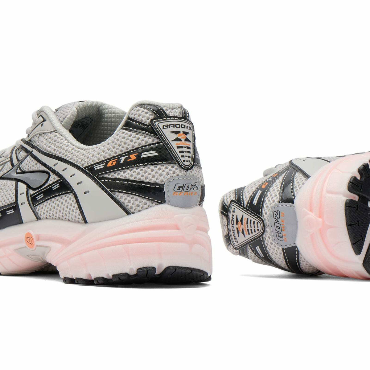 Brooks Men's Adrenaline GTS 10 in Quiet Gray/Black/Coral Rose