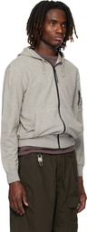 C.P. Company Gray Light Fleece Zip Lens Hoodie