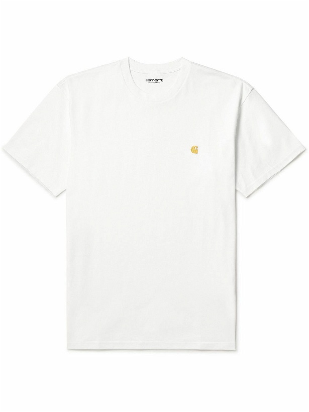 Photo: Carhartt WIP - Chase Logo-Embroidered Cotton-Jersey T-Shirt - White