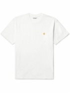 Carhartt WIP - Chase Logo-Embroidered Cotton-Jersey T-Shirt - White