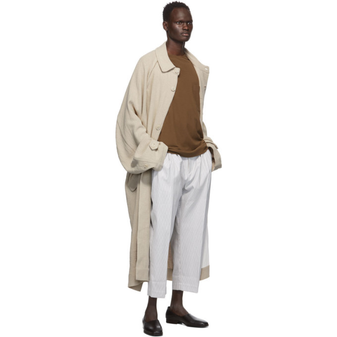 Hed Mayner Beige Linen Trench Coat