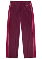 Wales Bonner Panelled Satin-jersey Track Pants Burgundy