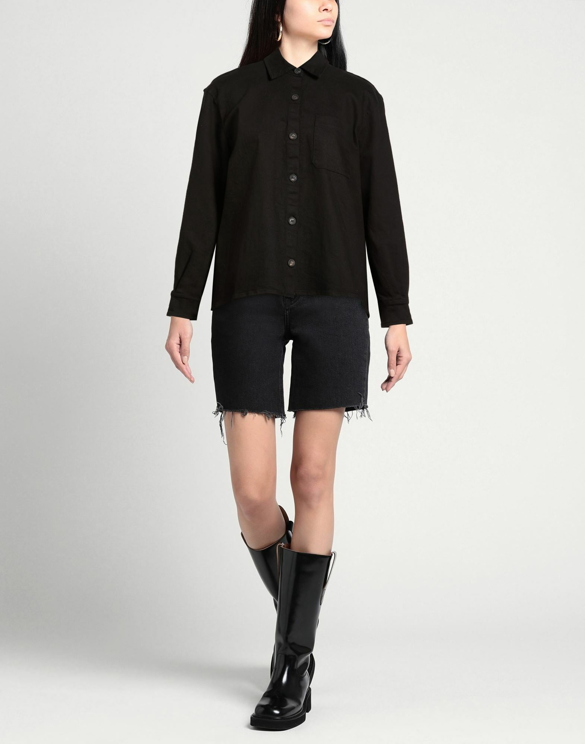 Crossley Womens Denim shirt in Black