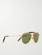 TOM FORD - Aviator-Style Gold-Tone Sunglasses