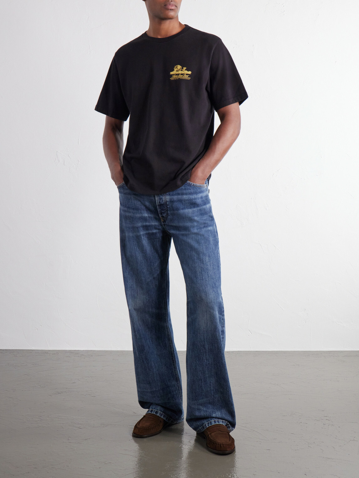 Aimé Leon Dore - Unisphere Logo-Print Cotton-Jersey T-Shirt - Black