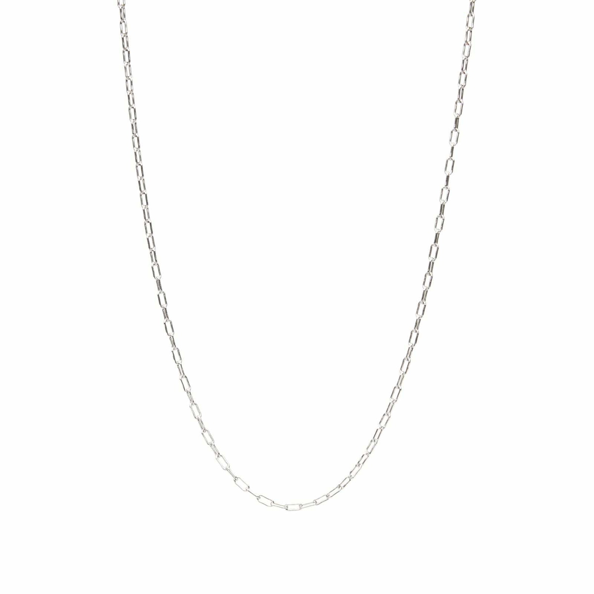 Photo: Saint Laurent Men's Rectangular Short Chain Necklace in Silver