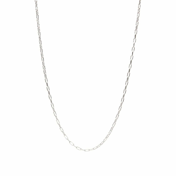 Photo: Saint Laurent Men's Rectangular Short Chain Necklace in Silver