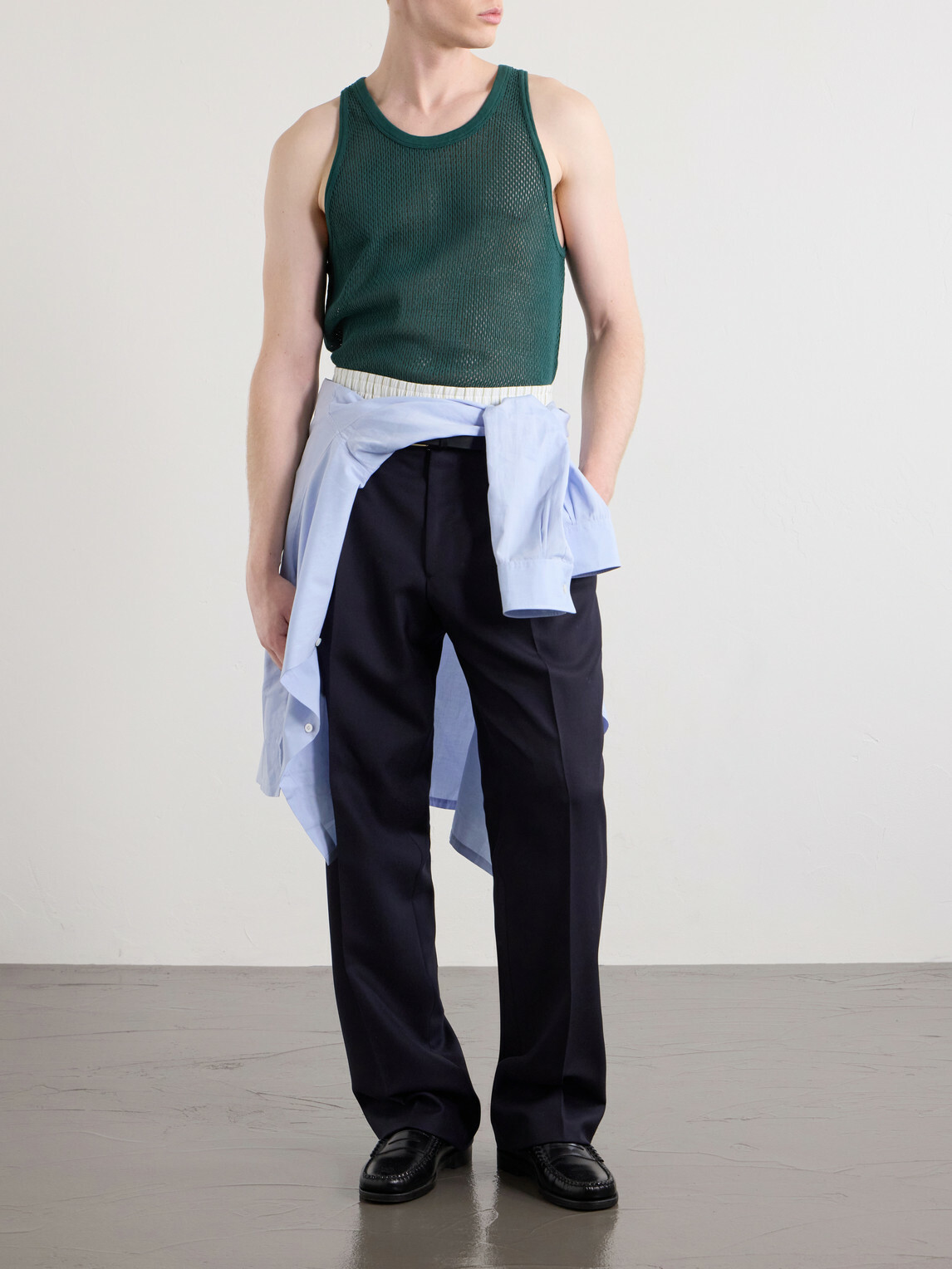 Aimé Leon Dore - Open-Knit Cotton Tank Top - Green