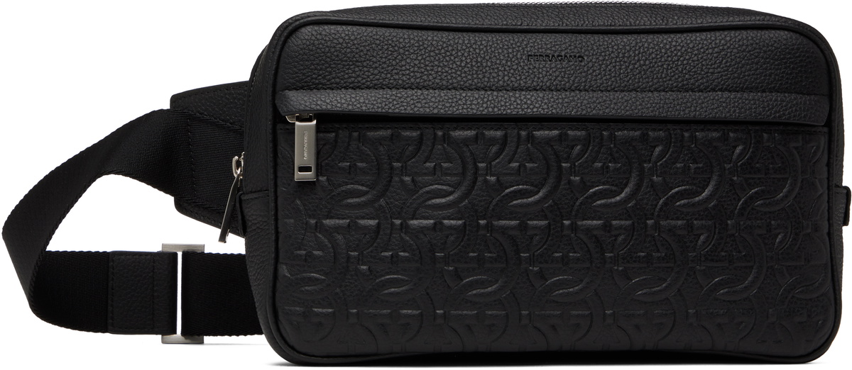 【関税&送料込】Salvatore Ferragamo Black Econyl Belt Bag Ferragamo Black Gancini Belt Bag Salvatore Ferragamo