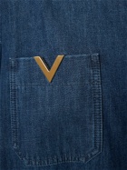 VALENTINO - V Logo Denim Chambray Long Shirt Dress