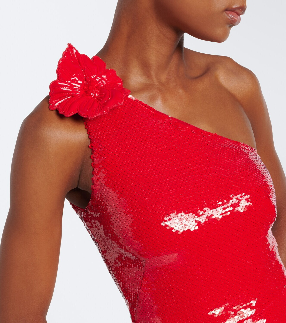 David Koma Sequined one-shoulder gown
