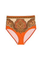 Zimmermann Mahon Patterned Bikini Brief Orange