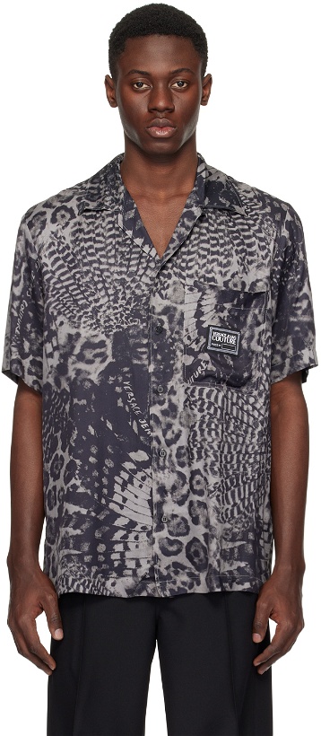 Photo: Versace Jeans Couture Black & Gray Animalier Shirt