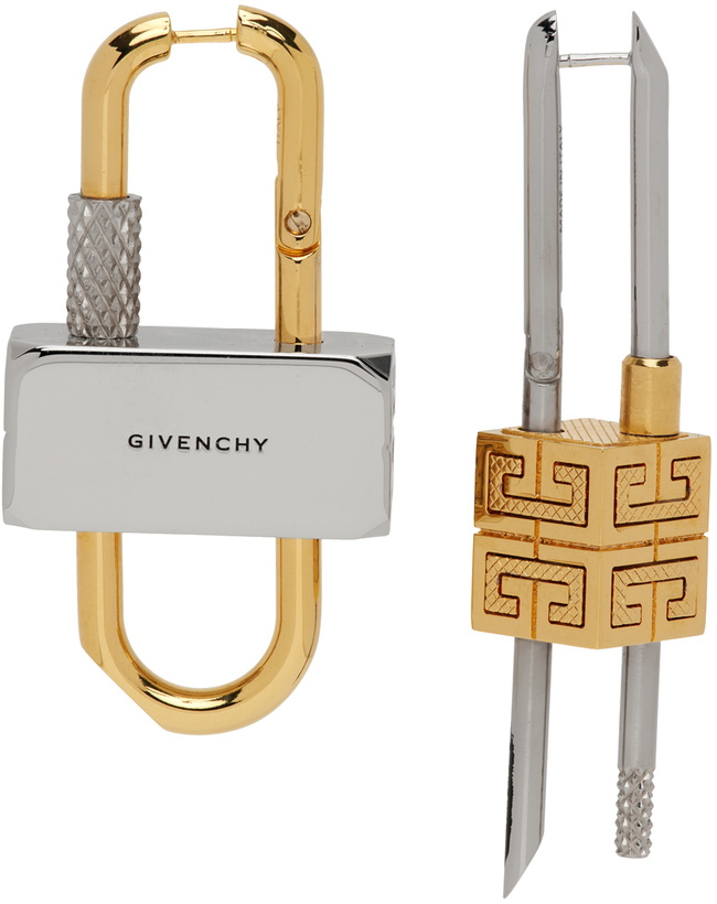 Photo: Givenchy Gold & Silver Lock Earrings