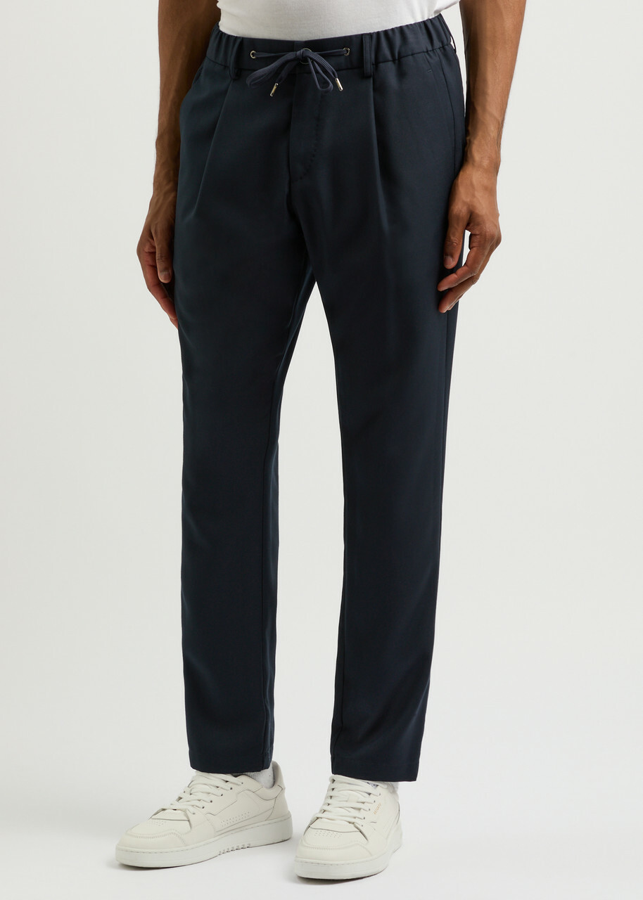 Herno Slim-leg Twill Trousers Navy