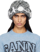 GANNI Gray Wool Handknit Beanie