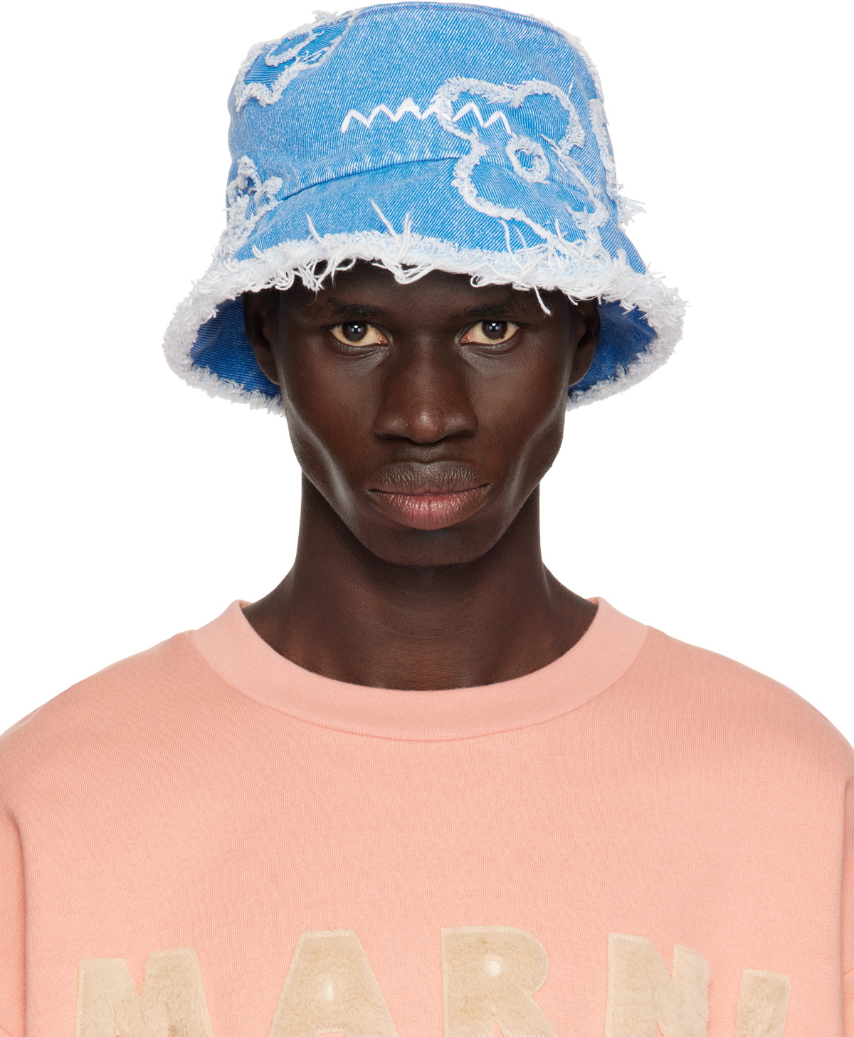 Marni Blue Patched Denim Bucket Hat Marni