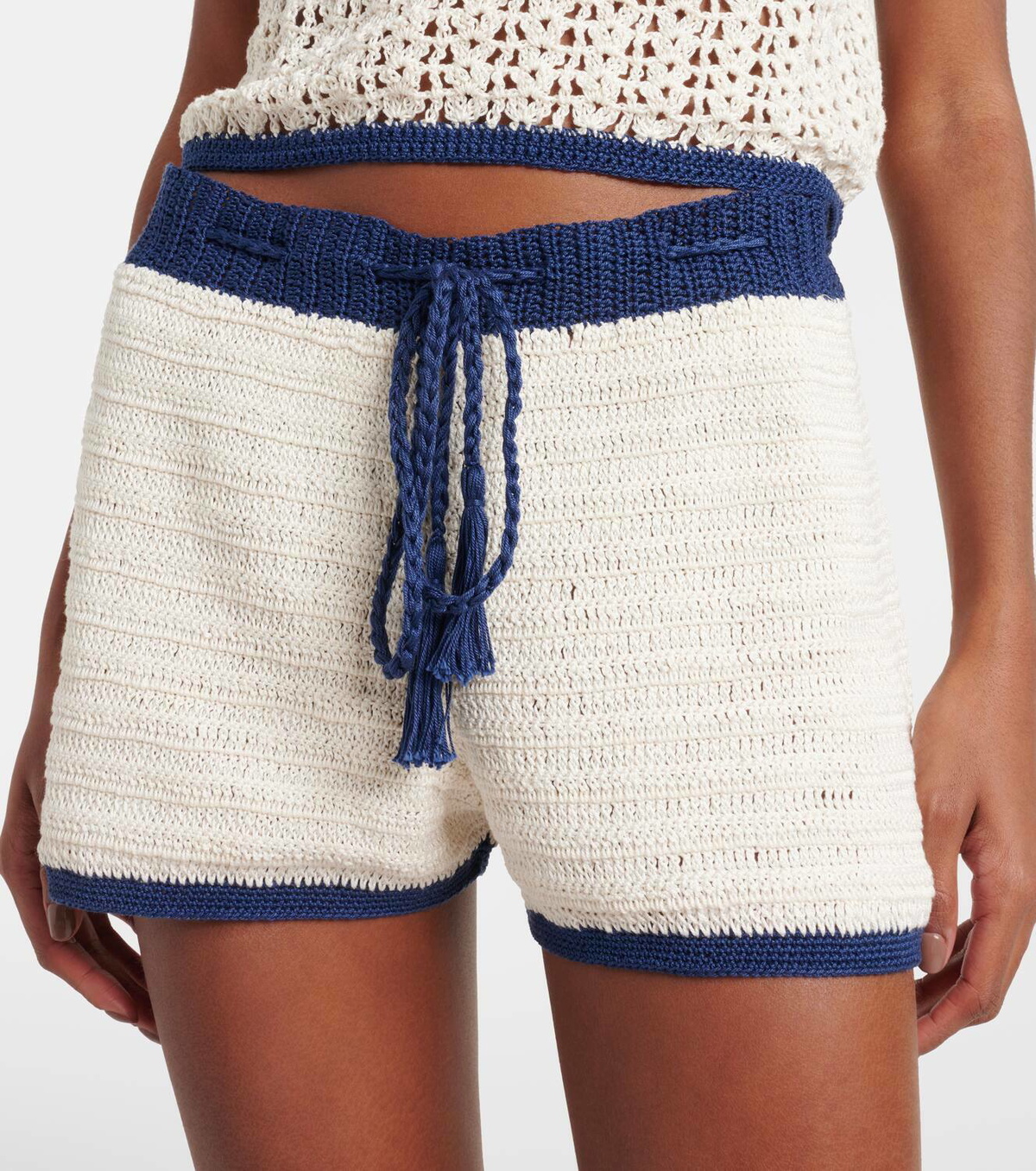 Anna Kosturova Seaside crochet cotton shorts