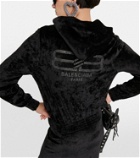Balenciaga BB Paris embellished velour hoodie