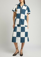 Lovebirds Darcy Checked Denim and Cotton Shirt Blue And White