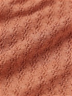 PIACENZA 1733 - Pointelle-Knit Silk and Linen-Blend Polo Shirt - Orange
