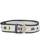 Marni Men's Logo Taped Belt in Night Blue