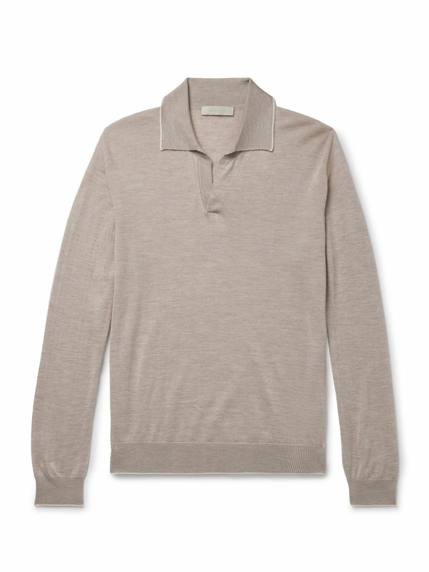 Photo: Saman Amel - Capell Slim-Fit Cashmere and Silk-Blend Polo Shirt - Neutrals
