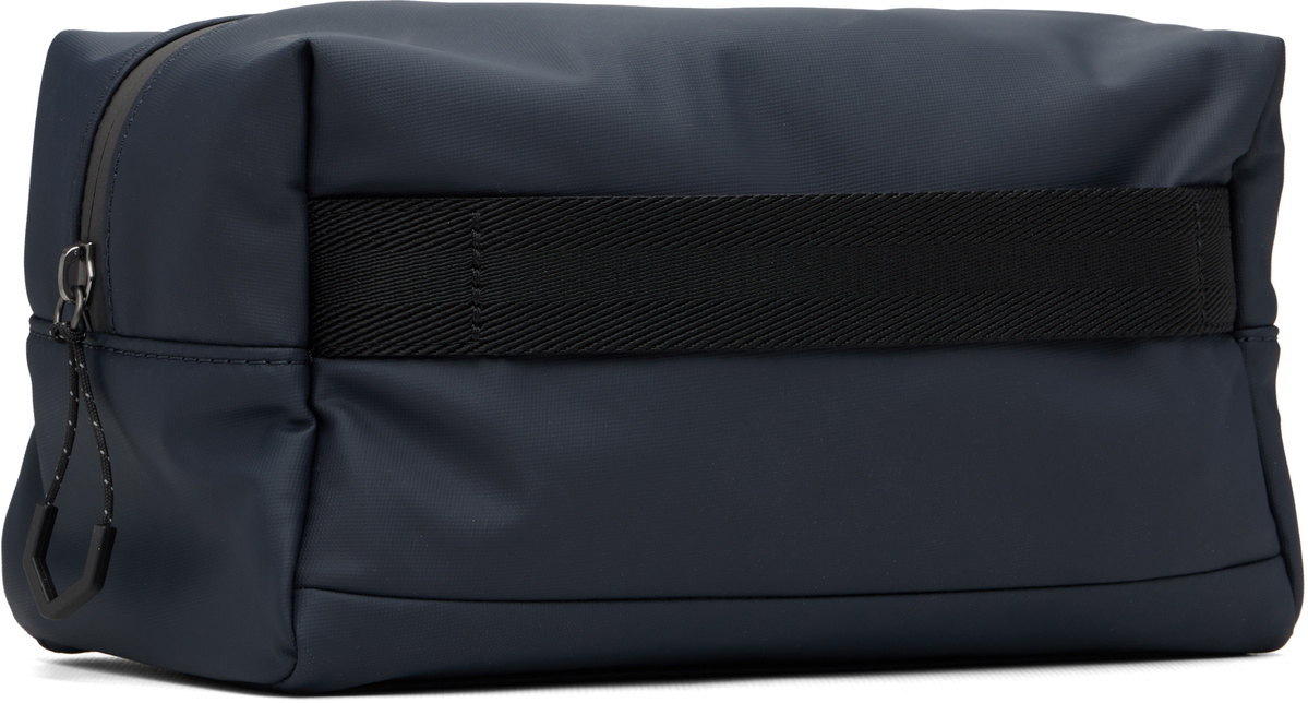 BOSS Navy Faux-Leather Wash Pouch