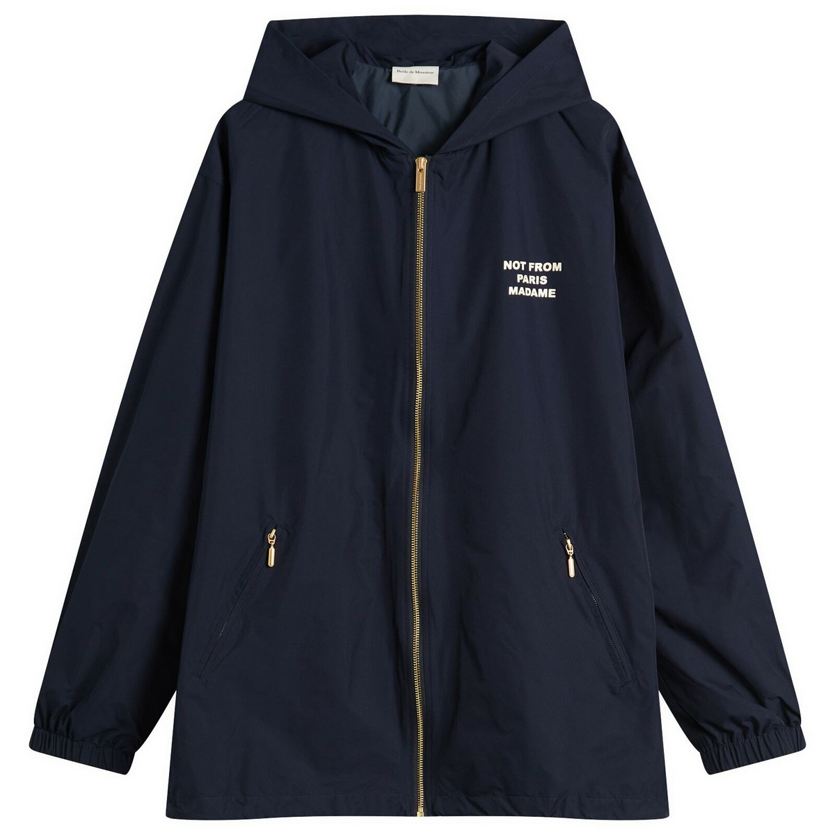 Drôle de Monsieur Men's Drole De Monsieur Slogan Zip Hoodie in Navy