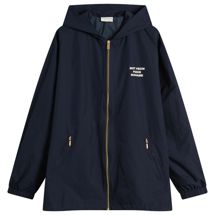 Photo: Drôle de Monsieur Men's Drole De Monsieur Slogan Zip Hoodie in Navy