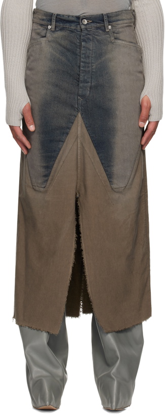 Photo: Rick Owens Gray Concordians Long Slivered Denim Skirt