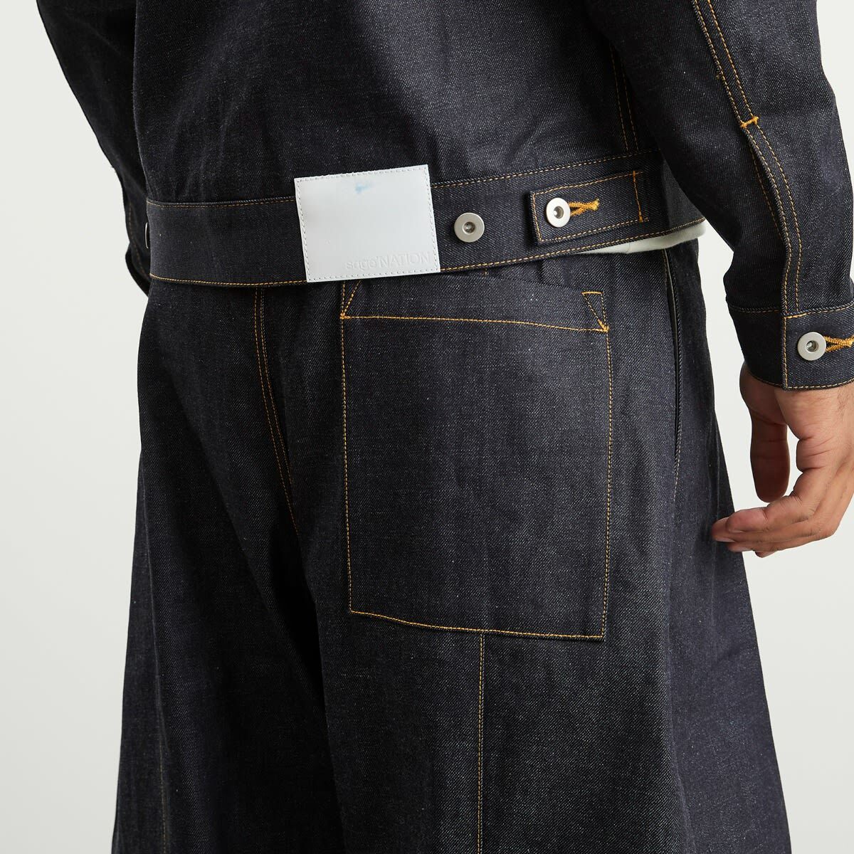Sage Nation Men's Raw Indigo Box Pleat Trouser