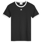 Courrèges Women's Signature T-Shirt in Black/Heritage White