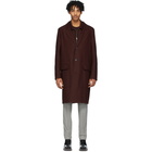 AMI Alexandre Mattiussi Burgundy Unconstructed Coat