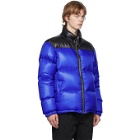 Moschino Blue and Black Down Logo Jacket