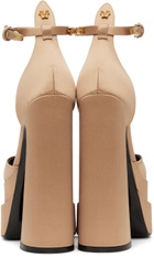 Versace Beige Aevitas Pointy Platform Heels