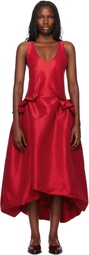 Kika Vargas SSENSE Exclusive Red Ramya Midi Dress
