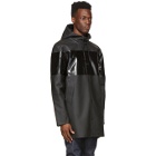 Stutterheim Black Tonal Stripe Stockholm Raincoat