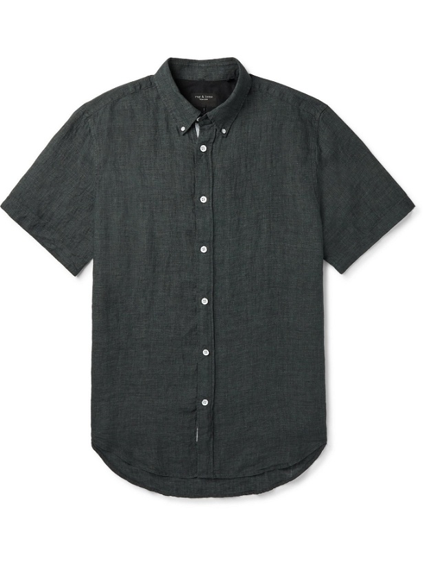 Photo: RAG & BONE - Tomlin Slim-Fit Button-Down Collar Linen Shirt - Gray - L