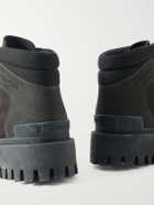 Balenciaga - Nubuck-Trimmed Suede Lace-Up Boots - Brown