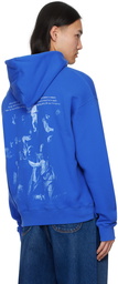 Off-White Blue Printed Hoodie