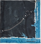 Acne Studios Black & Blue Printed Silk Scarf