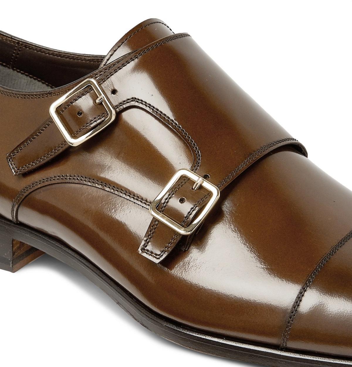 Versace spazzolato leather store monk strap loafer