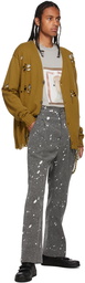 Song for the Mute Grey Denim Loose Pleated Trousers