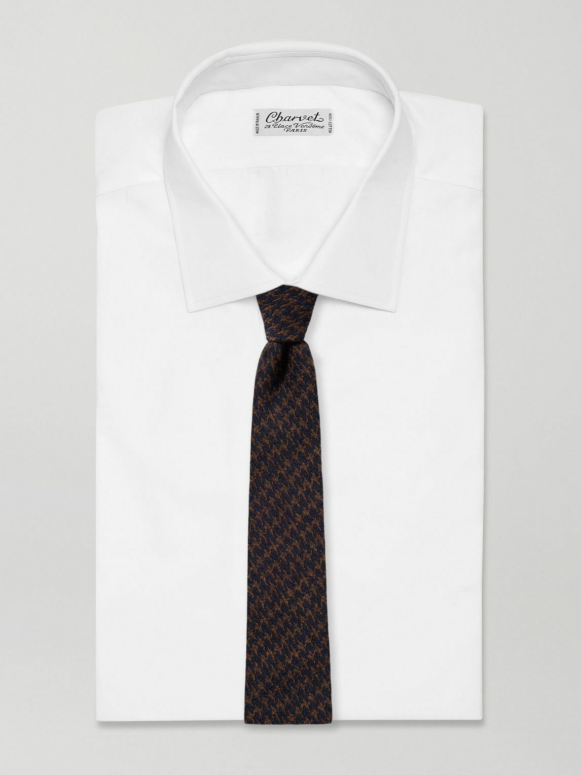 Mr P. - 8cm Houndstooth Wool and Silk-Blend Tie