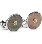 DEAKIN & FRANCIS - Sterling Silver, Mother-of-Pearl and Sapphire Cufflinks - Silver