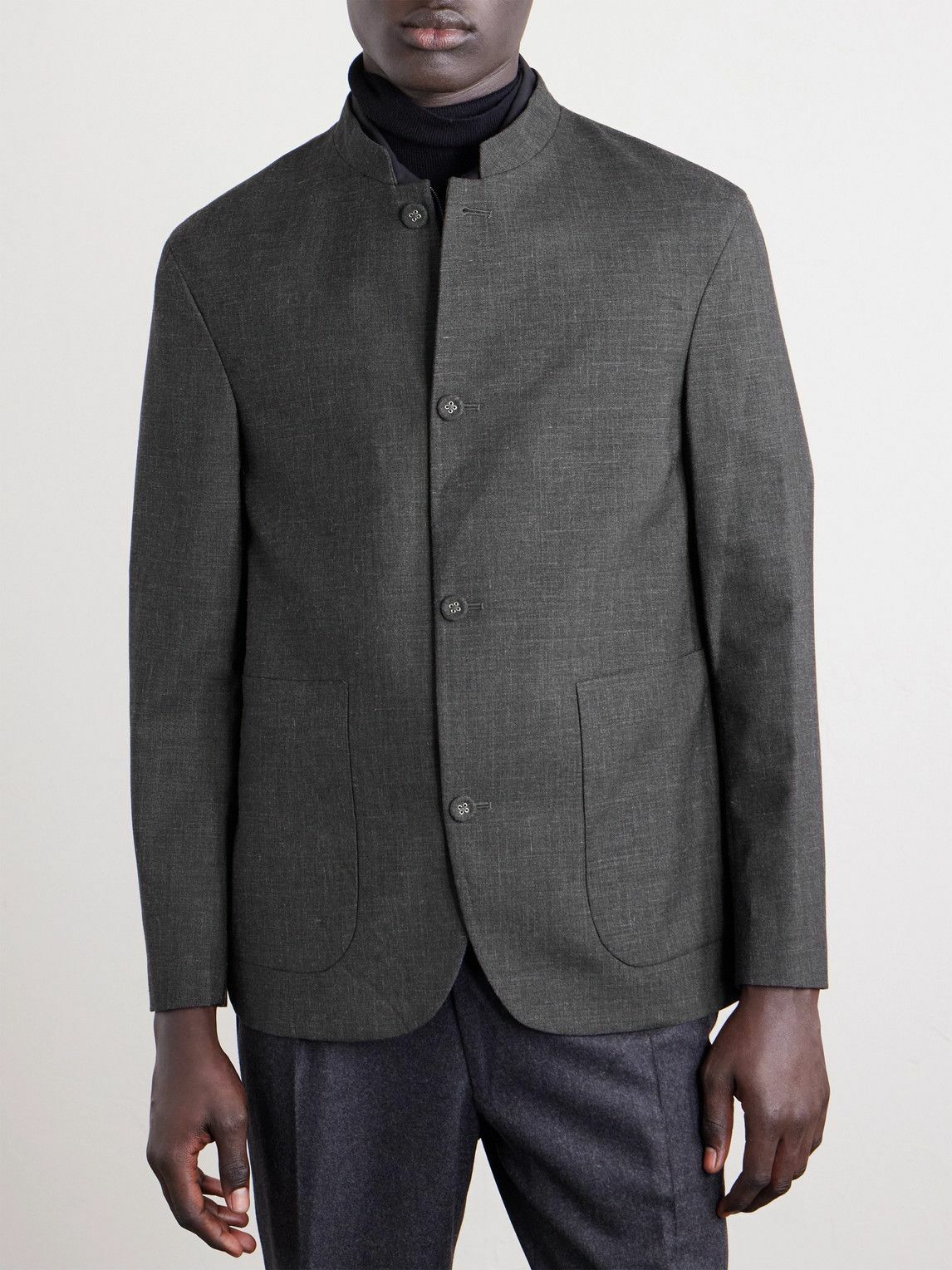 Officine Générale - Meryl Virgin Wool, Silk and Linen-Blend Jacket - Gray