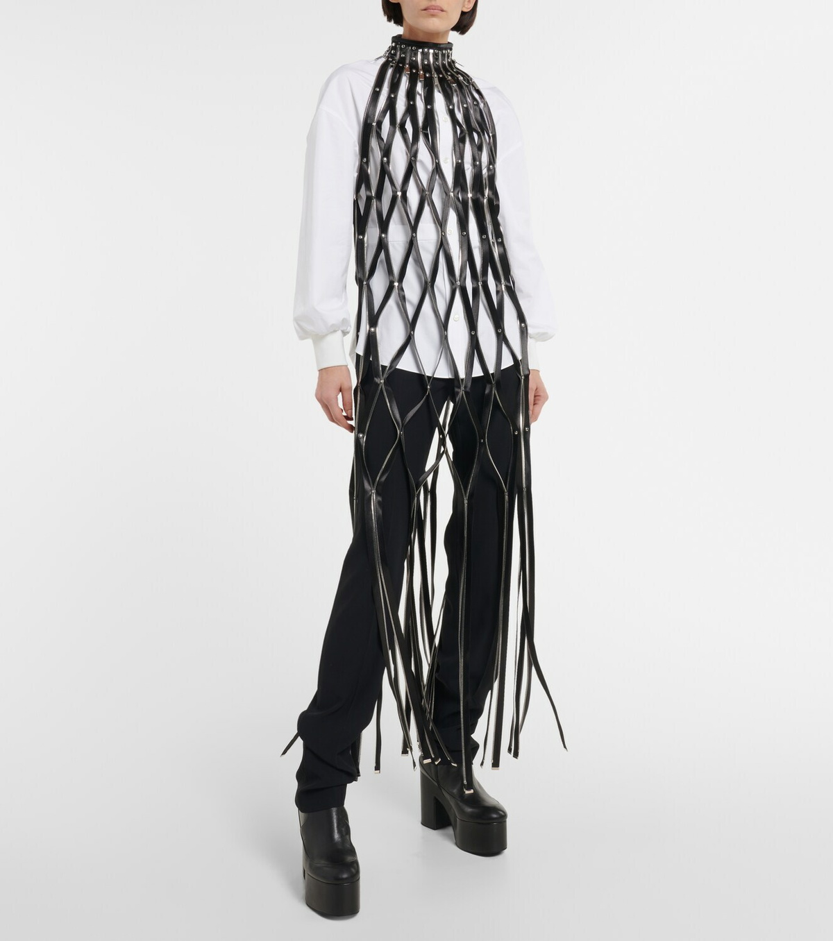 Noir Kei Ninomiya - Faux leather cutout maxi dress