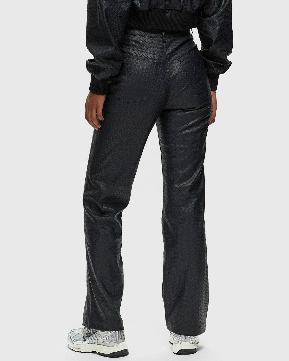 Rotate Birger Christensen Straight Braided Pants Blue Casual Pants