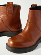 Bottega Veneta - Haddock Intrecciato-Detailed Leather Boots - Neutrals